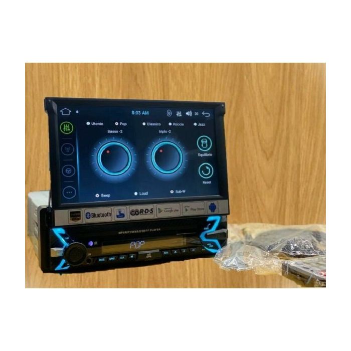 Autoradio 1 din schermo a scomparsa 7" auto touch bluetooth usb sd camera