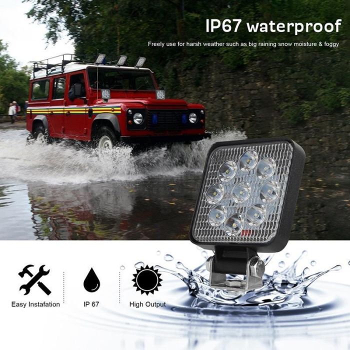 Luce da lavoro per auto 27W 12v 9 LED Bar per Moto Tractor Boat off Road 4WD 4x4 Camion SUV