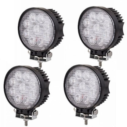 1 Faro 27W Rotondo con Faretti Led Da Lavoro 9 Led Da 3W ideale per Auto o Barca
