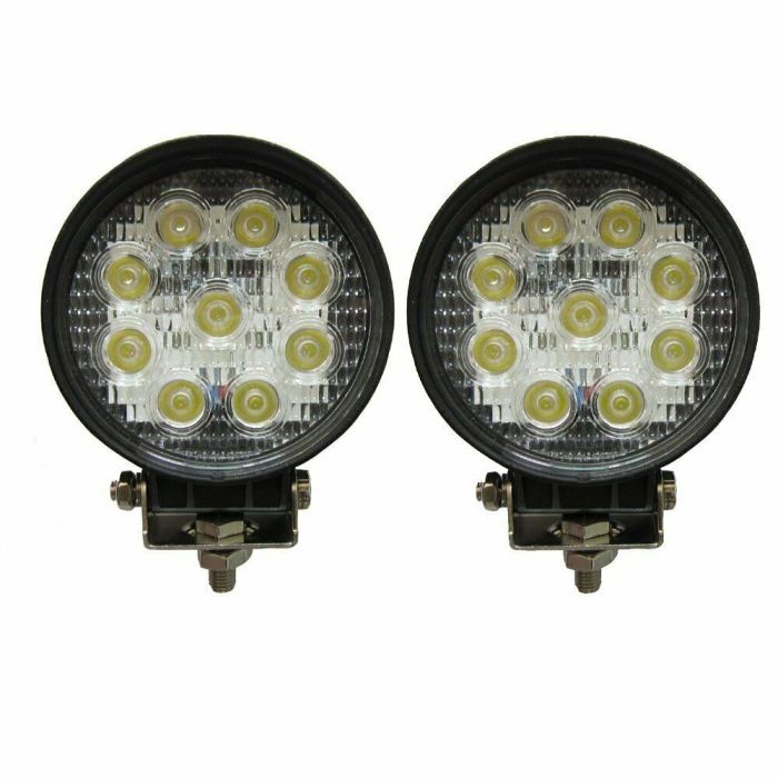 1 Faro 27W Rotondo con Faretti Led Da Lavoro 9 Led Da 3W ideale per Auto o Barca