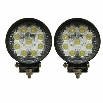 1 Faro 27W Rotondo con Faretti Led Da Lavoro 9 Led Da 3W ideale per Auto o Barca