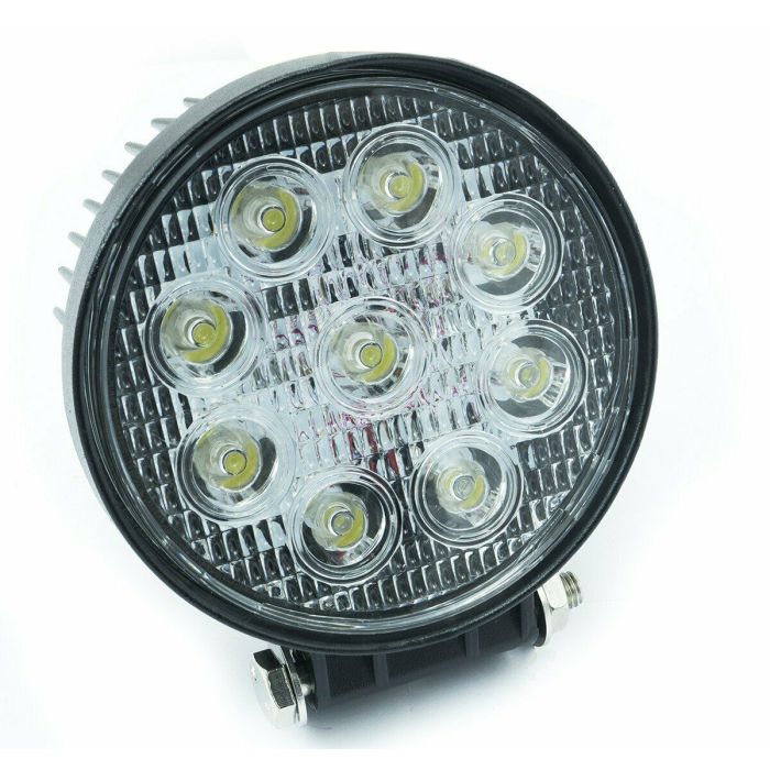 1 Faro 27W Rotondo con Faretti Led Da Lavoro 9 Led Da 3W ideale per Auto o Barca