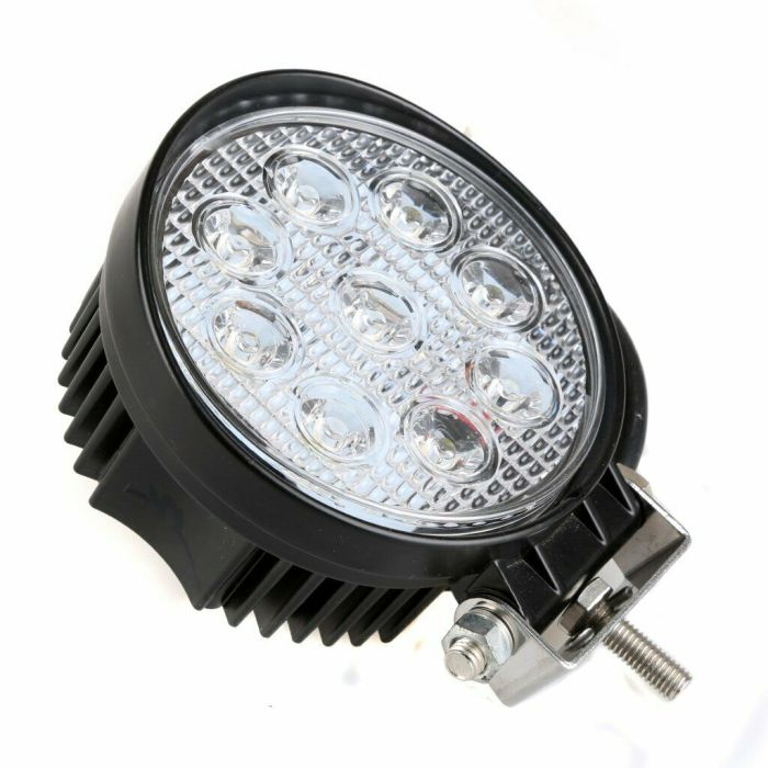 1 Faro 27W Rotondo con Faretti Led Da Lavoro 9 Led Da 3W ideale per Auto o Barca
