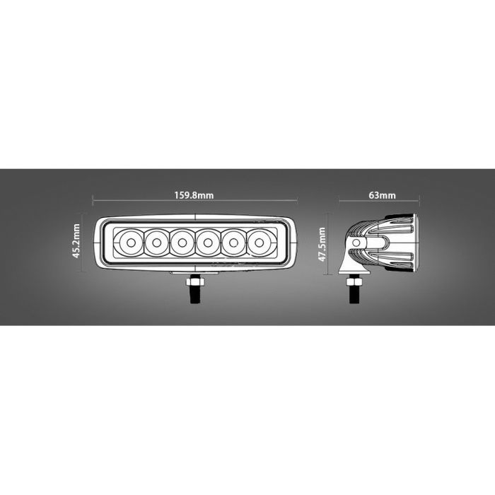 Faro Lampada Supplementare Profondità Per Auto Fuoristrada 12/24v 6 LED 18w Ip68