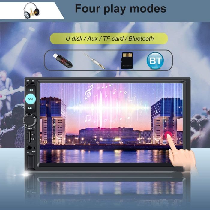 Stereo Auto Bluetooth Autoradio 2 Din,Touchscreen HD da 7 Pollici Lettore MP5 Auto Bluetooth USB/SD/AUX Ingresso,FM Radio,Collegamento Mirror del Telefono
