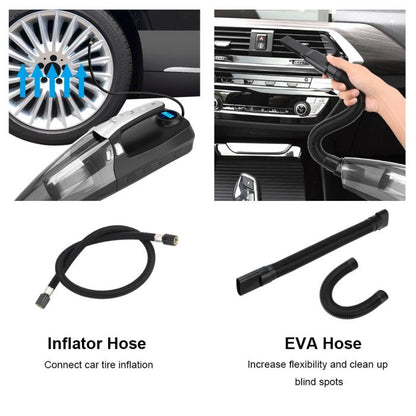 Pompa Di Gonfiaggio 4 in 1 Ad Alta Aspirazione Con Display Digitale Con Illuminazione a Led Aspirapolvere Per Auto 12v 120w