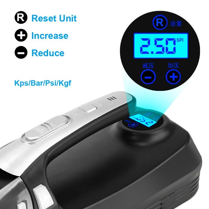 Pompa Di Gonfiaggio 4 in 1 Ad Alta Aspirazione Con Display Digitale Con Illuminazione a Led Aspirapolvere Per Auto 12v 120w