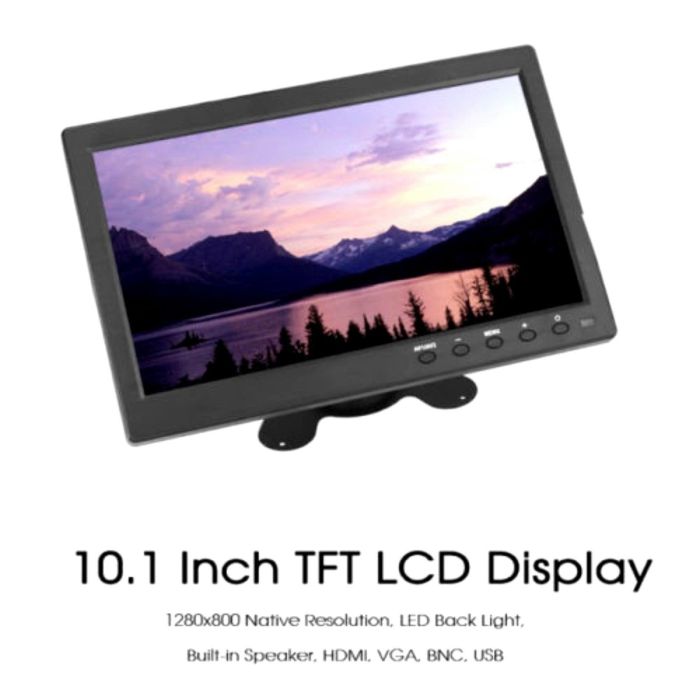 Monitor HDMI Schermo LCD TFT 10.1 Pollici 1080p Altoparlante VGA BNC USB