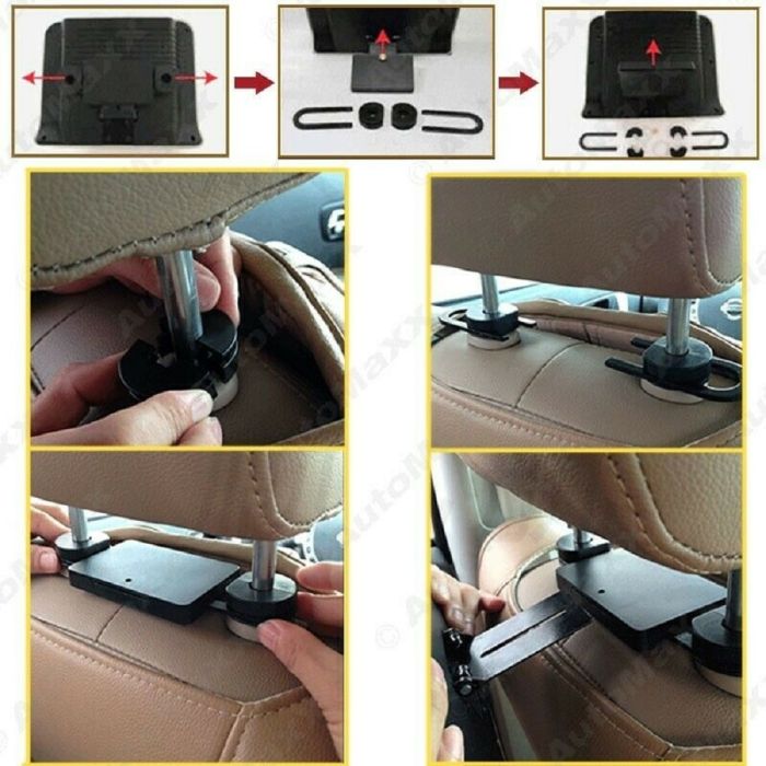 2 Monitor 9 Pollici Poggiatesta Lettore Dvd Usb Sd Hdmi Auto Camper Smontabili
