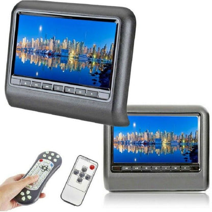 2 Monitor 9 Pollici Poggiatesta Lettore Dvd Usb Sd Hdmi Auto Camper Smontabili