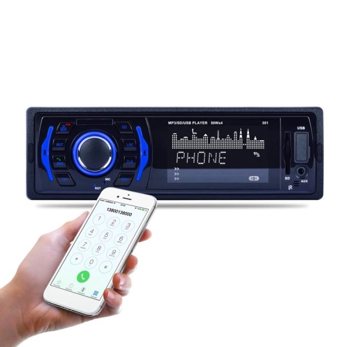 Autoradio Macchina Bluetooth MP3 FM Radio USB TF Aux con Telecomando RK-525