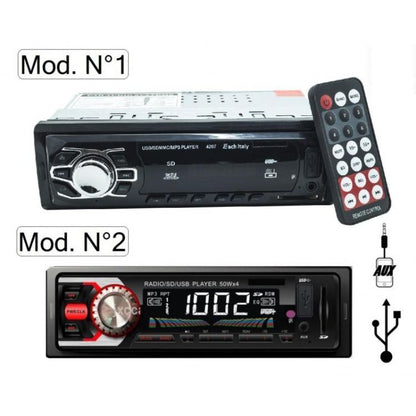 Descrizione prodotto Autoradio dotato di bluetooth, ingresso USB, AUX e uno per la microSD,per ascoltare tutta la musica che desiderate in formato MP3 su scheda microsd, pendrive o collegando direttamente a un dispositivo bluetooh o con il cavo Aux.