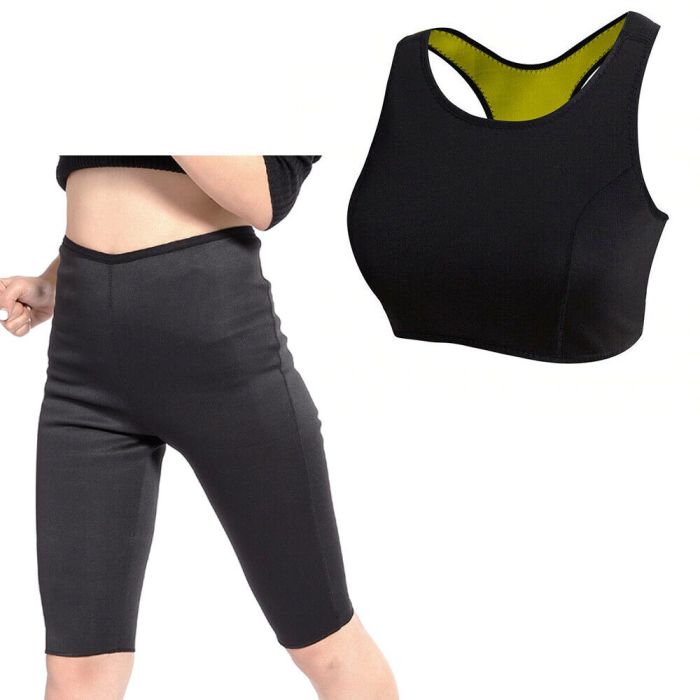 Top e pantalone fitness sweat shapers palestra neotex pancia piatta perdi peso
