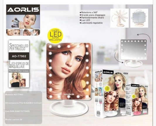 Specchio Da Tavolo Per Trucco Make Up Con Luci Led Touch