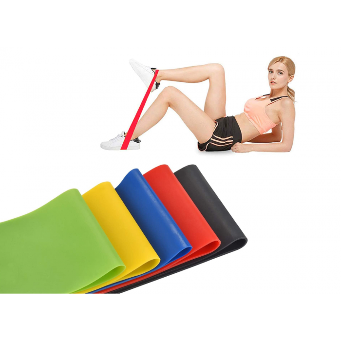 Set 5 Pz Elastici Colorati Per Fitness - Bande Resistenza Per Allenamento